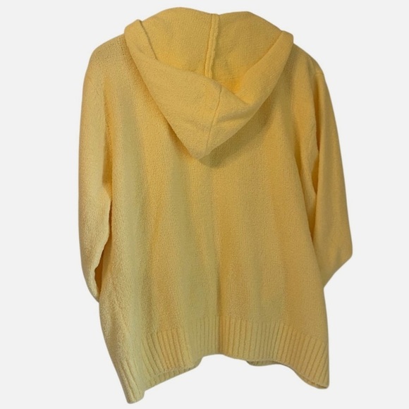 Chenille Hoodie Jacket Zip Front Loungewear Swim Cover Up Resort Butter Yellow - Picture 4 of 4